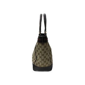 Gucci Canvas Brown GG Sherry Leather Tote Bag